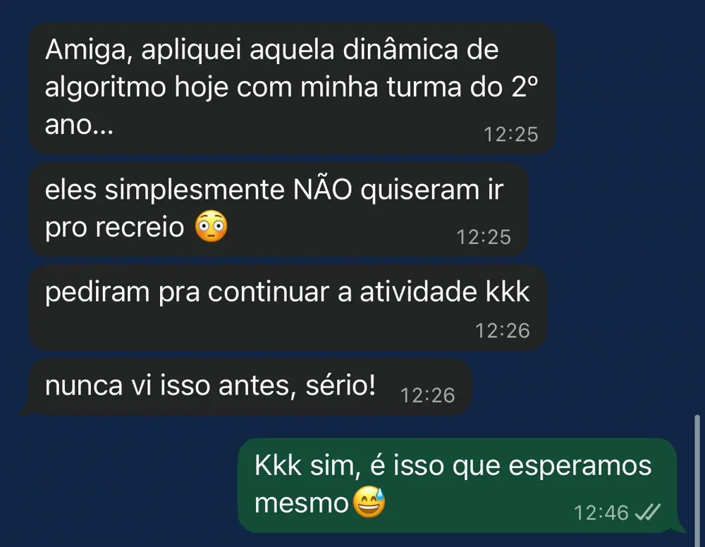 Feedback real de professor via WhatsApp 1